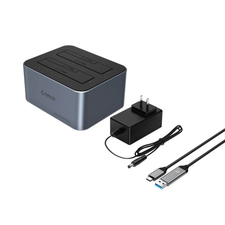 Orico докинг станция Storage - HDD/SSD Dock - 2 BAY Offline Clone 2.5/3.5 USB-C/USB-A - 6626C3-C-V1
