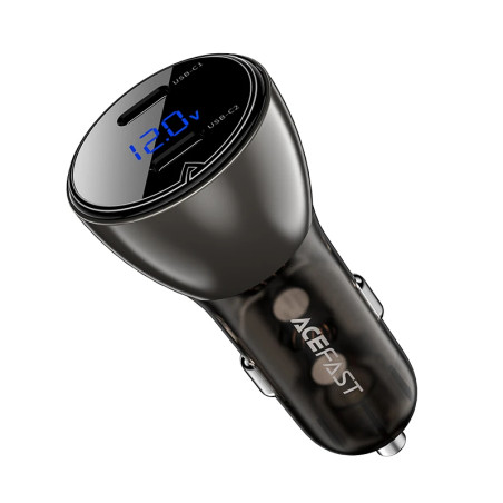 Acefast зарядно за кола Fast Charger Car PD3.0 60W - B10 - USB-C x 2, Metal, Black