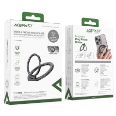 Acefast Магнитен ринг за телефон Mobile phone Magnetic ring holder - Aluminum - P1 Black