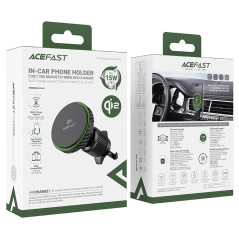 Acefast Стойка за телефон за кола Car phone holder - for Air vent, Magnetic Qi2 Wireless Charging - D33 Qi2 - Black