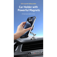 Acefast Стойка за телефон за кола Car phone holder - Metal, Magnetic Ring, 360 deg - D20 - Grey