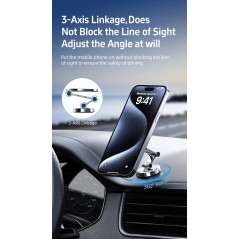 Acefast Стойка за телефон за кола Car phone holder - Metal, Magnetic Ring, 360 deg - D20 - Grey