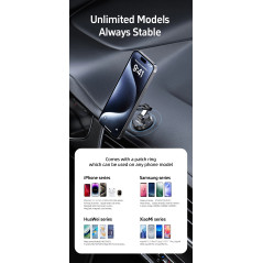 Acefast Стойка за телефон за кола Car phone holder - Metal, Magnetic Ring, 360 deg - D20 - Grey