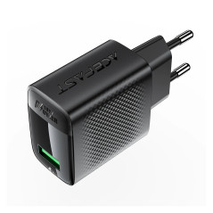 Acefast Универсално зарядно за стена Charger Wall GaN Quick Charge 18W - A90 - USB-A x 1, Black