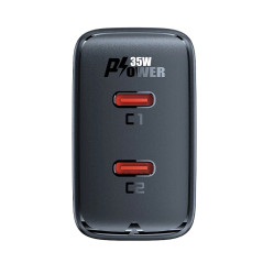 Acefast Универсално зарядно за стена Charger Wall GaN PD35W - A49 - USB-C x 2, Black