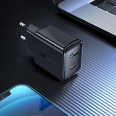 Acefast Универсално зарядно за стена Charger Wall GaN PD30W - A21 - USB-C x 1, Black