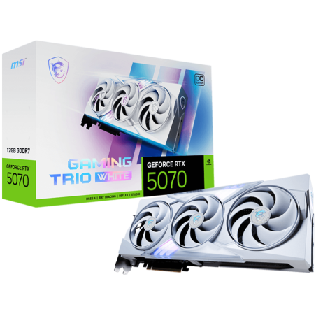 MSI Video Card Nvidia GeForce RTX 5070 12G GAMING TRIO OC White, 12GB GDDR7, 192bit, Effective Memory Clock: 28000MHz, Boost: 26