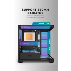 Darkflash кутия Case ATX - DS900 Black - 7 x 120 mm A-RGB fans included, USB-C