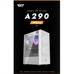 Darkflash кутия Case ATX - A290 White - 3 x 120 mm RGB fans included