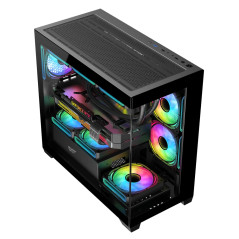 Darkflash кутия Case mATX - DS900M Black - 6 x 120 mm Infinity Mirror A-RGB