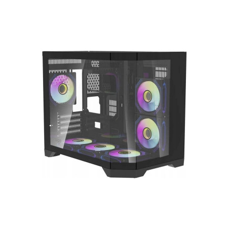 Aigo кутия Case mATX - FT418 Black - 6 x 120 mm A-RGB fans included