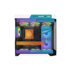 Aigo кутия Case mATX - FT418 Black - 6 x 120 mm A-RGB fans included