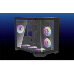 Aigo кутия Case mATX - FT418 Black - 6 x 120 mm A-RGB fans included
