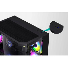 Aigo кутия Case mATX - FT418 Black - 6 x 120 mm A-RGB fans included
