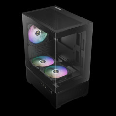 Gamdias кутия Case mATX - AURA GC9M Elite - 3 x 120 mm A-RGB, USB-C, Tempered Glass