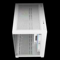Gamdias кутия Case mATX - AURA GC10M v2 White - 3 x 120 mm A-RGB, USB-C, Tempered Glass