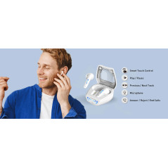 Genius безжични слушалки TWS Bluetooth 5.3 Earphones HS-M920BT White