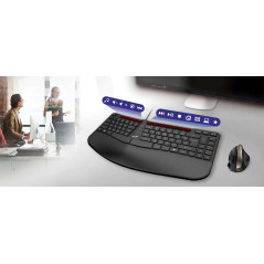 Genius клавиатура Ergonomic Keyboard Ergo KB-700 Black - Copilot, Split Wave Design, Palm Rest