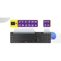 Genius клавиатура Slim Keyboard SlimStar 126 Black - Copilot, Low profile Chocolate