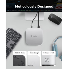 Orico докинг станция SSD Docking station M.2 NVMe - USB-C(10Gbps) x 1, USB3.2 x 2, USB2.0 x 2, M.2 x 1, Audio, SD/TF 4.0 - MiniL