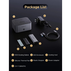 Orico докинг станция Storage - HDD/M.2 Dock - 2 BAY Offline Clone 2.5/3.5/M.2 NVMe USB-C/USB-A - IT28E-C-EU-GY