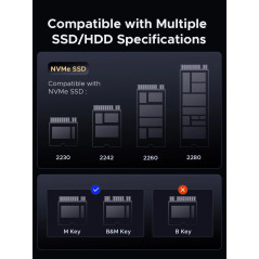 Orico докинг станция Storage - HDD/M.2 Dock - 2 BAY Offline Clone 2.5/3.5/M.2 NVMe USB-C/USB-A - IT28E-C-EU-GY