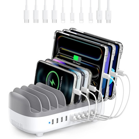 Orico зарядна станция за мобилни устройства Charger Station 220V - 10 x USB 120W white - DUK-10P-EU-WH