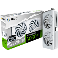 Palit GeForce RTX 5060 Ti WHITE OC 16GB GDDR7, 128 bit, 1x HDMI 2.1b, 3x DP 2.1b, 2 Fan, 1x 8-pin pwr connector, 600W, 262.1 x 1