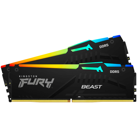 Kingston DRAM 16GB 5200MT/s DDR5 CL40 DIMM (Kit of 2) FURY Beast RGB XMP