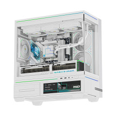 Thermalright кутия Case mATX - TL-M10 White - 9.16 inch LCD Display, USB-C