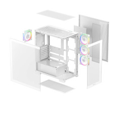 DeepCool кутия Case ATX - CG580 4F WH V2
