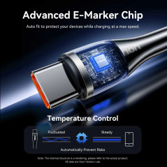 Vention кабел Cable - USB2.0 Type-C to Type-C - 5A Fast Charging, 240W, PD3.1, 1.2m - CTYBAV