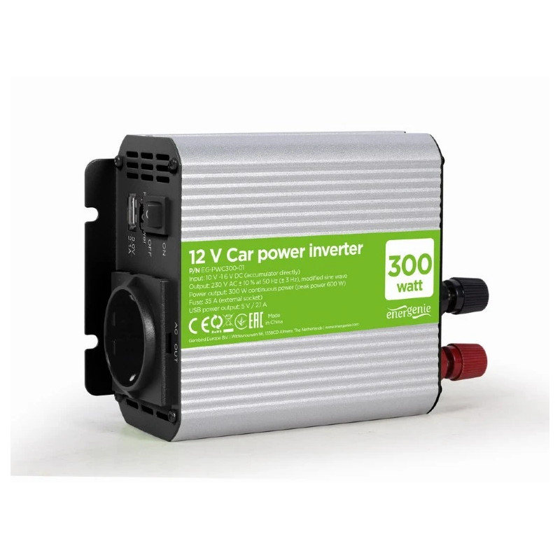 Gembird инвертор за автомобил Car power inverter - EG-PWC300-01 - 300W, USB-A Gembird инвертор за автомобил Car power inverter - EG-PWC300-01 - 300W, USB-A