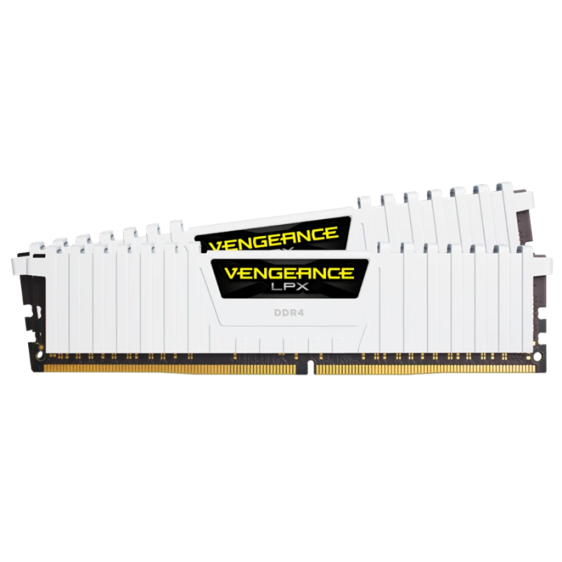 CORSAIR DDR4, 3200MHz 16GB 2x8GB Dimm, 16-20-20-38, XMP 2.0, Vengeance LPX White Heatspreader, Black PCB, 1.35V
