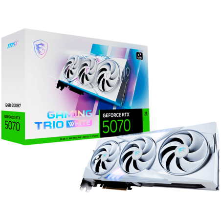 MSI Video Card Nvidia GeForce RTX 5070 12G GAMING TRIO White, 12GB GDDR7, 192bit, Effective Memory Clock: 28000MHz, Boost: 2512 