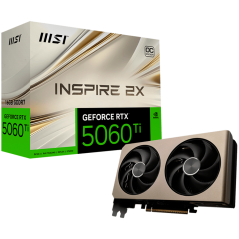 MSI Video Card NVIDIA GeForce RTX 5060 Ti 16G INSPIRE 2X OC, 16GB GDDR7, 128-bit, 2617 MHz Boost, 4608 CUDA Cores, PCIe 5.0 (x8)