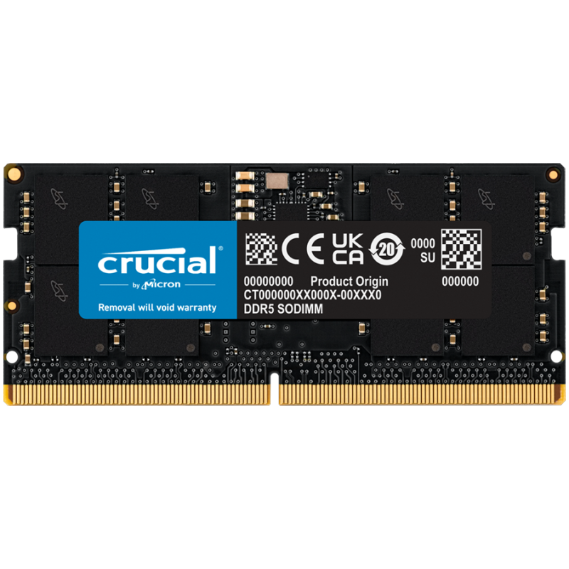Crucial 32GB DDR5-5600 SODIMM CL46 (16Gbit) Tray Crucial 32GB DDR5-5600 SODIMM CL46 (16Gbit) Tray