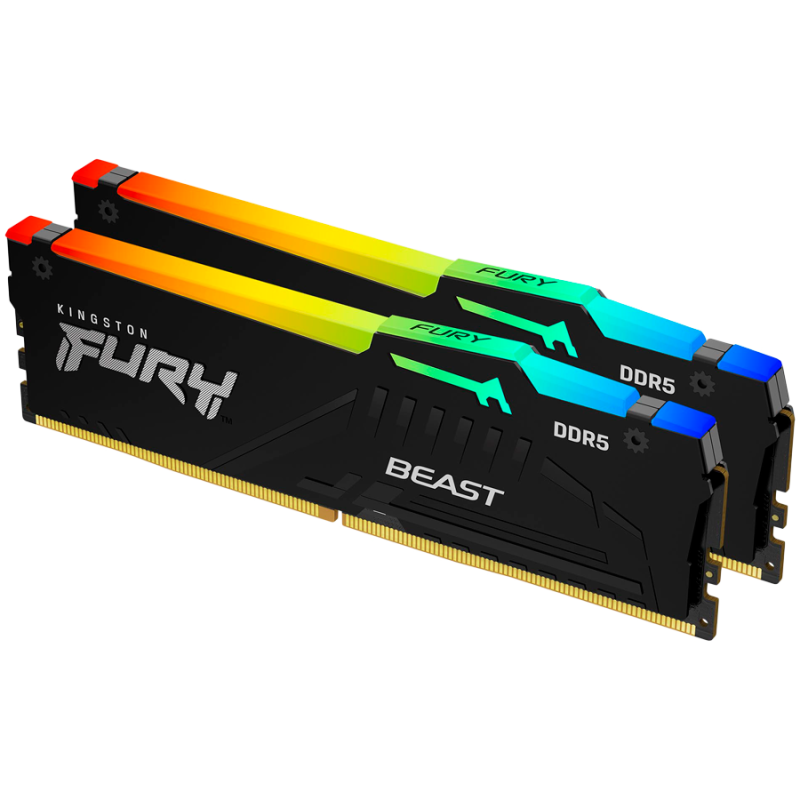 Kingston 64GB 5600MT/s DDR5 CL36 DIMM (Kit of 2) FURY Beast RGB