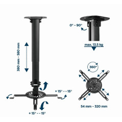 Gembird Стойка за таван за проектор Projector Ceiling Mount - CM-B-01