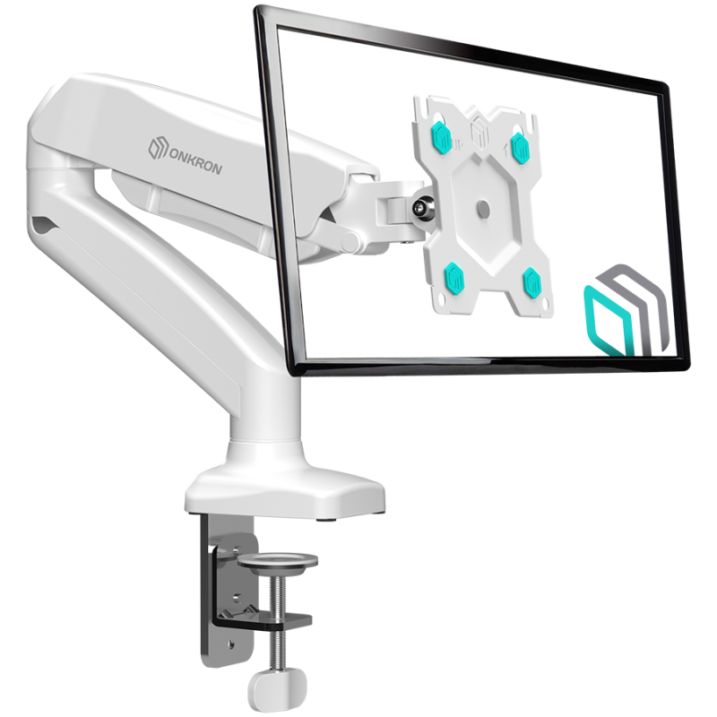ONKRON Monitor Desk Mount for 13 to 32-Inch LCD LED OLED Screens up to 8 kg, White