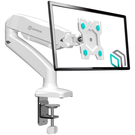 ONKRON Monitor Desk Mount for 13 to 32-Inch LCD LED OLED Screens up to 8 kg, White