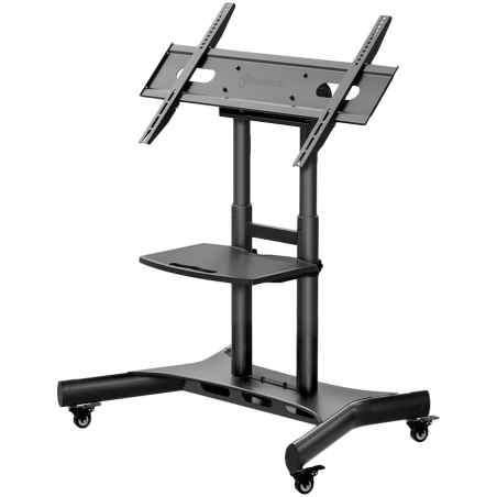 ONKRON Tilting Mobile TV Stand for 50'' – 83 Inch LCD LED OLED TV Screens & Touch Panels Rolling TV Cart on Wheels with Shelf, B