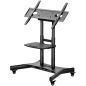 ONKRON Tilting Mobile TV Stand for 50'' – 83 Inch LCD LED OLED TV Screens & Touch Panels Rolling TV Cart on Wheels with Shelf, B