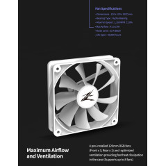 Zalman кутия Case ATX - I3 NEO White - RGB, Mesh