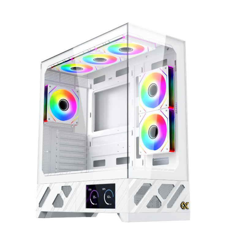 Xigmatek кутия Case E-ATX - Alphard Pro Arctic - 6 inch LCD Display, 6 ARGB Fans