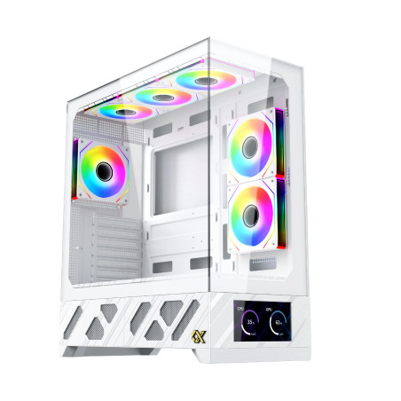 Xigmatek кутия Case E-ATX - Alphard Pro Arctic - 6 inch LCD Display, 6 ARGB Fans
