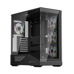 1stPlayer кутия Case ATX - GM7 Black - 4 x 120 mm A-RGB fans included, USB-C