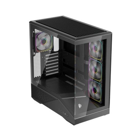 1stPlayer кутия Case ATX - GM7 Black - 4 x 120 mm A-RGB fans included, USB-C
