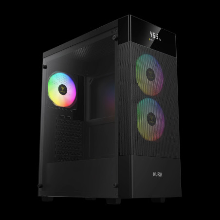 Gamdias кутия Case ATX - AURA GC5 ELITE ARGB BK - Addressable RGB, Mesh, Digital Display