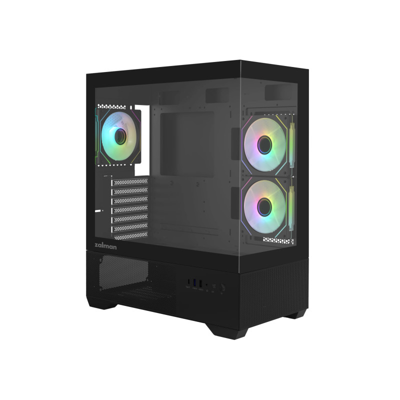 Zalman кутия Case ATX - Chronix BLACK - 3 x 120 mm A-RGB, USB-C, Tempered Glass